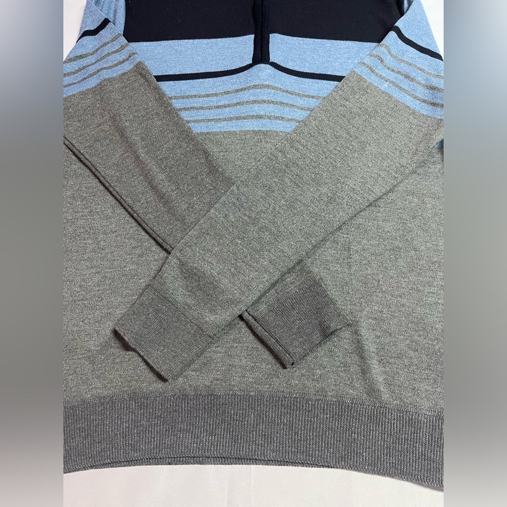 Men's Lightweight Half-Zip Knitted Sweater, Long Sleeve Pullover Size Large - Picture 7 of 8